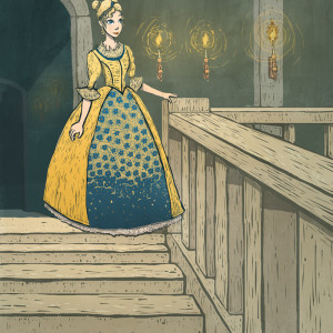 Cinderella digital illustration for children's picture book