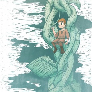 Jack and the beanstalk digital illustration for children's picture book