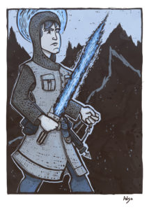 Luck Skywalker fan art as a knight